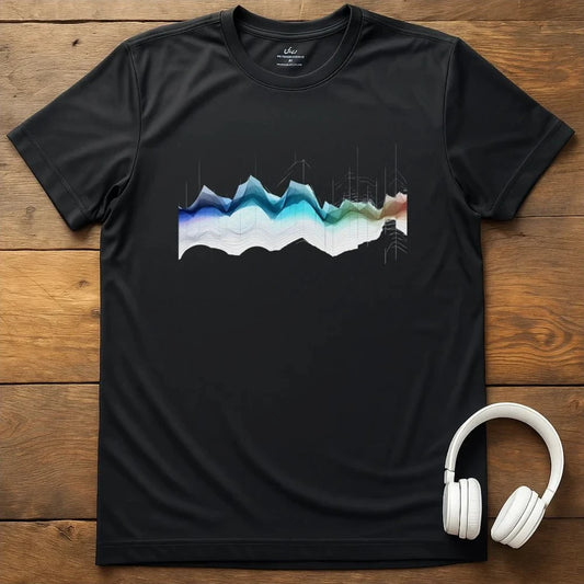 Geo Soundwaves T-Shirt - Black