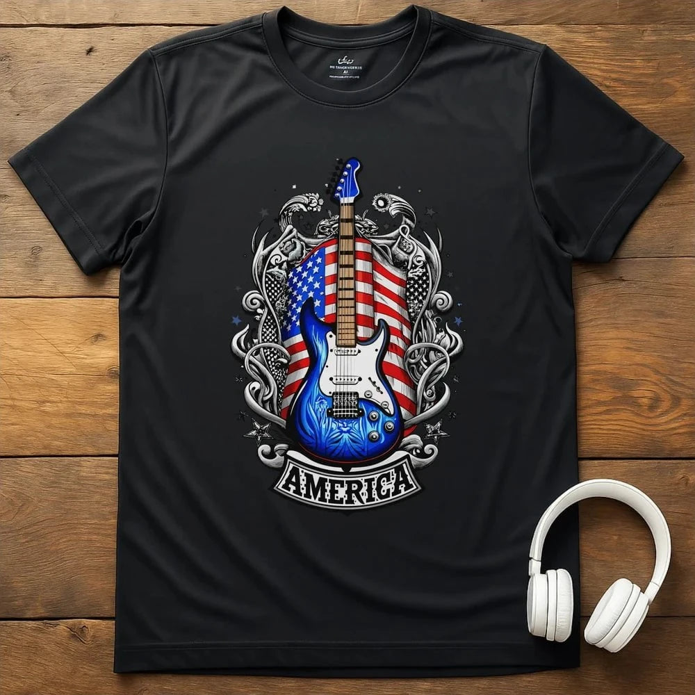 Patriot Guitar T-Shirt - Black
