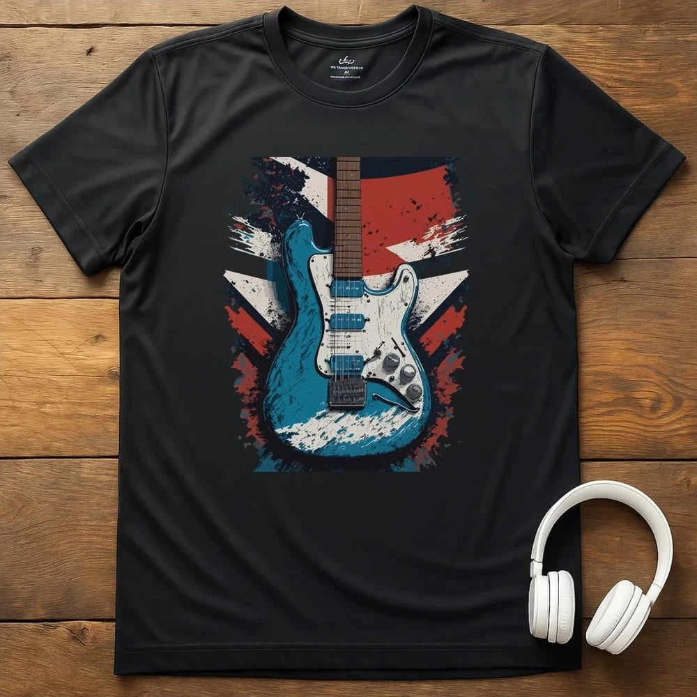 Distressed Guitar T-Shirt - Black