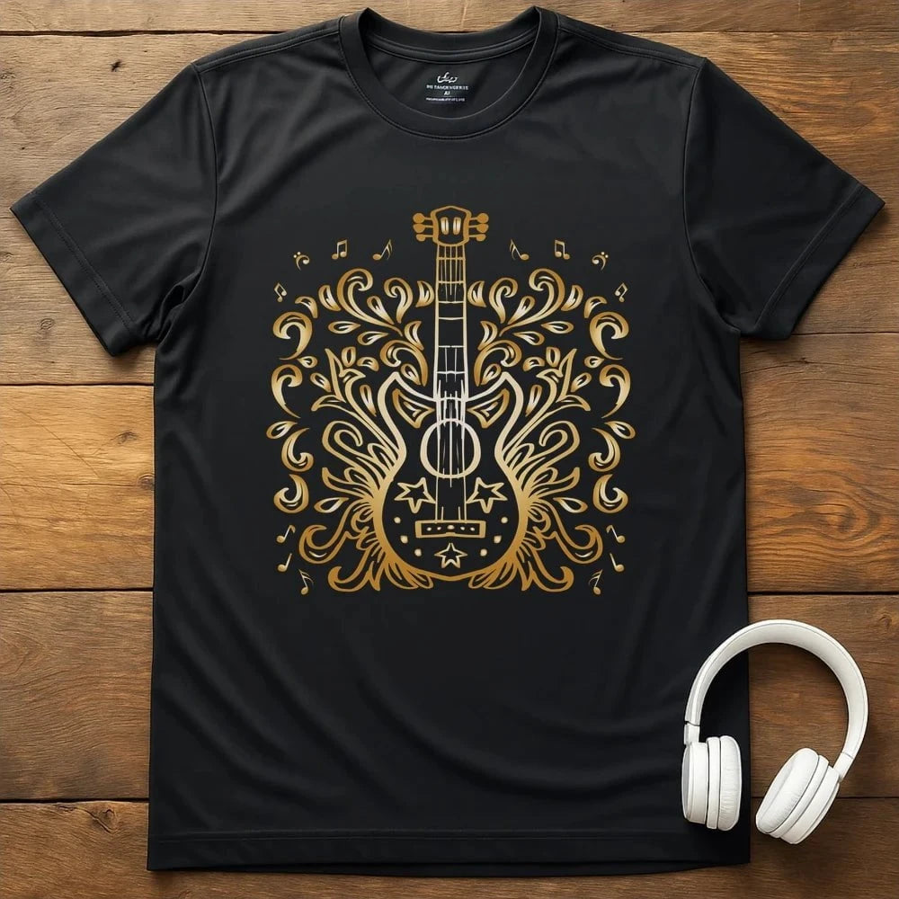 Golden Guitar T-Shirt - Black