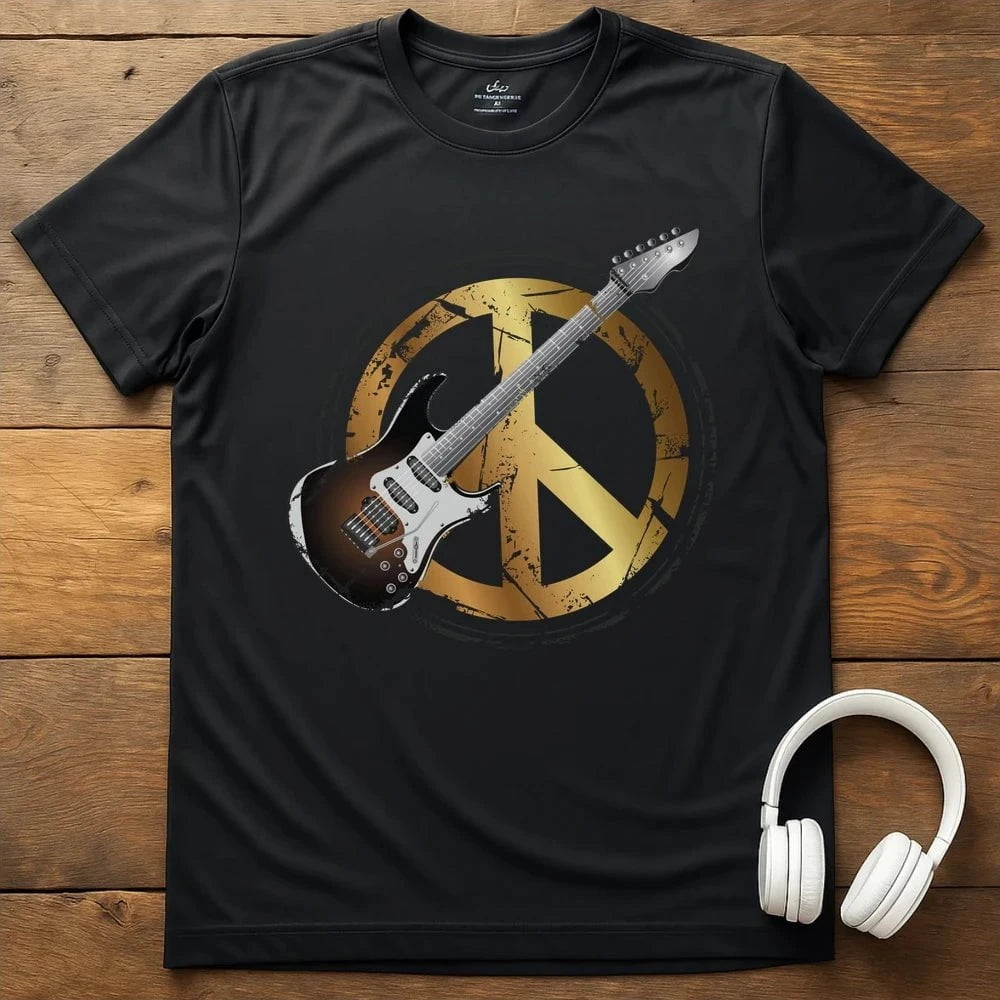 Peace Guitar T-Shirt - Black