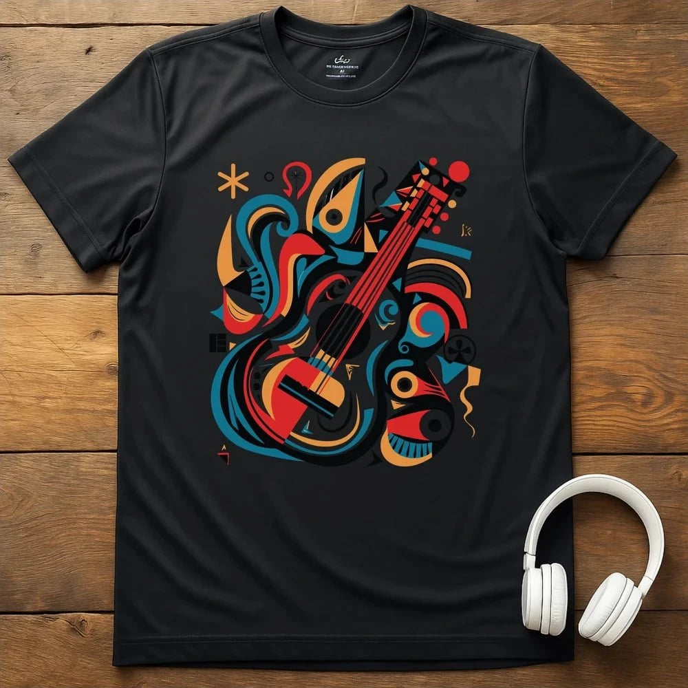 Abstract Guitar T-Shirt - Black