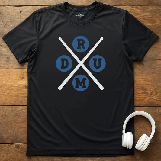 Drum Cross T-Shirt - Black
