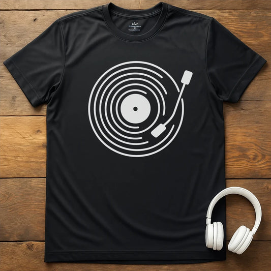 Spinning Record T-Shirt - Black