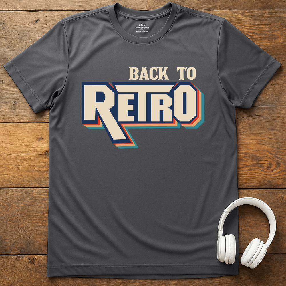 Back To Retro T-Shirt - Charcoal