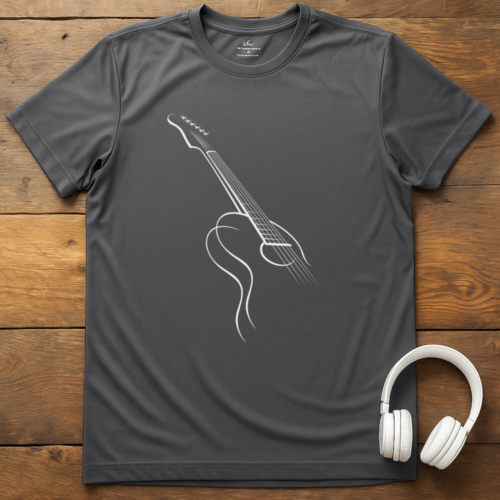 Guitar Outline T-Shirt - Charcoal