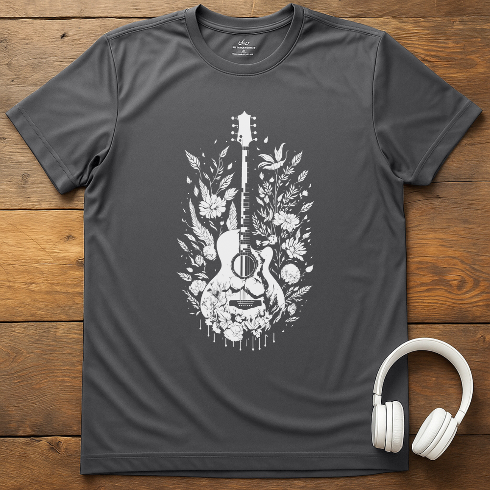 Silhouette Guitar T-Shirt - Charcoal