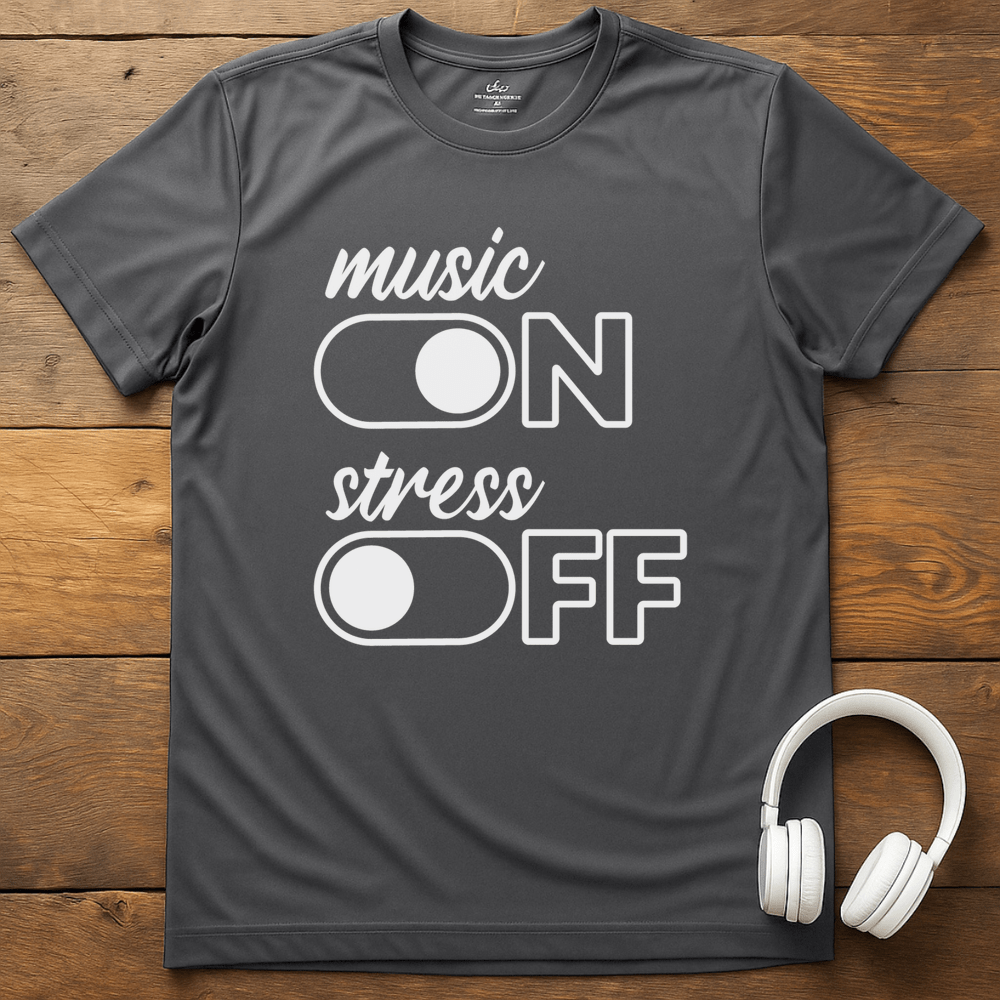 Music On T-Shirt - Charcoal