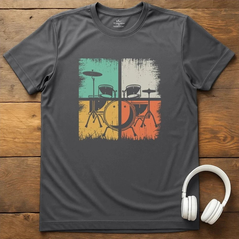 Drum Grunge T-Shirt - Charcoal