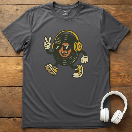 Peace Record T-Shirt - Charcoal
