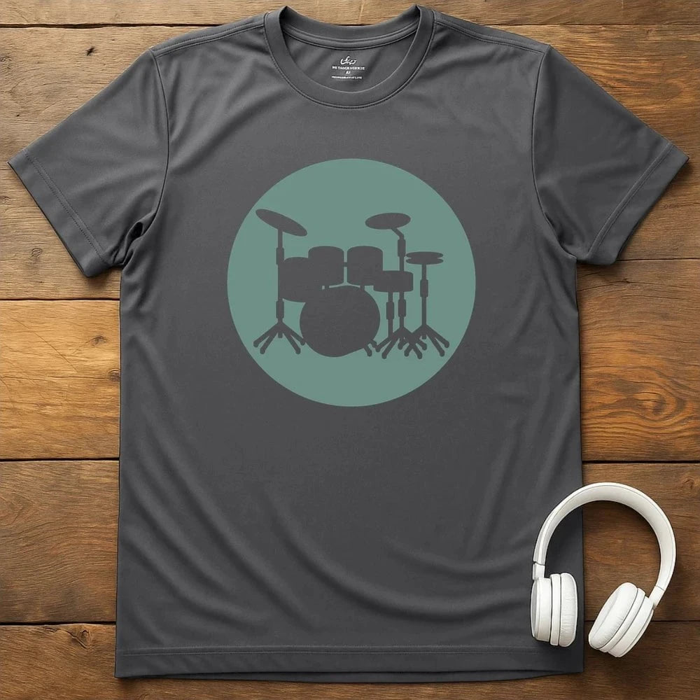 Drum Silhouette T-Shirt - Charcoal
