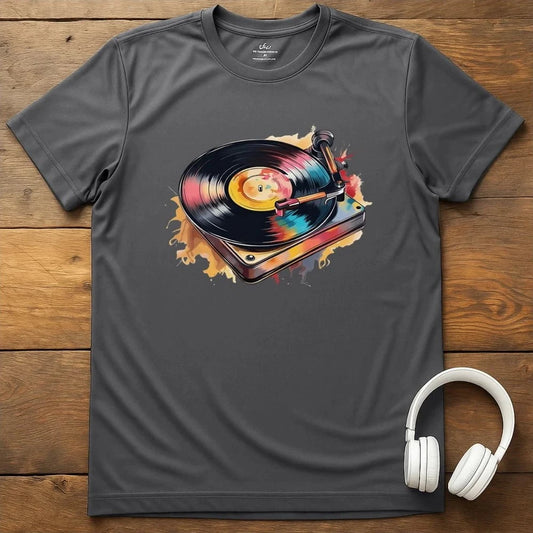 Pastel Turntable T-Shirt - Charcoal