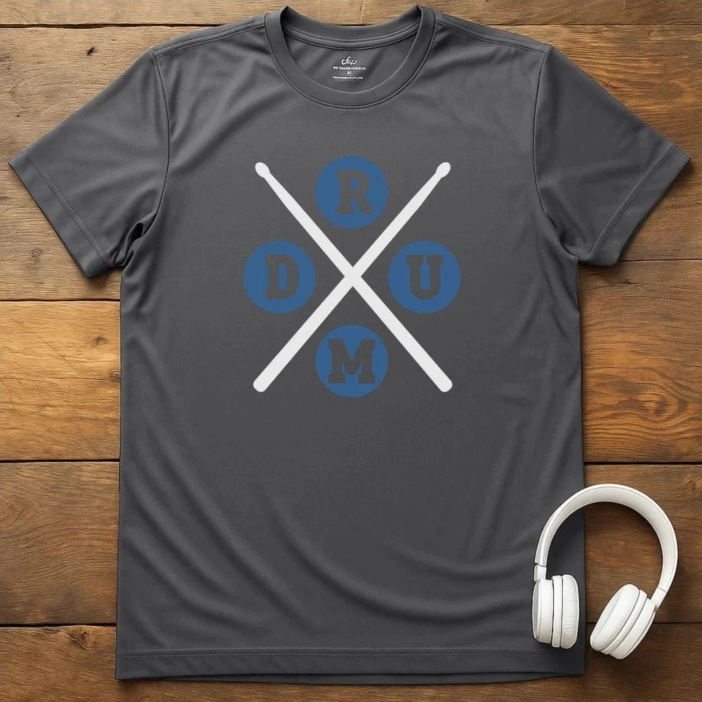 Drum Cross T-Shirt - Charcoal