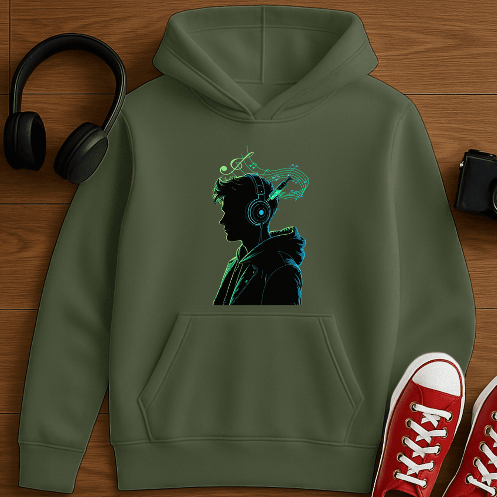 Music Is My Drug Hoodie - Military Green