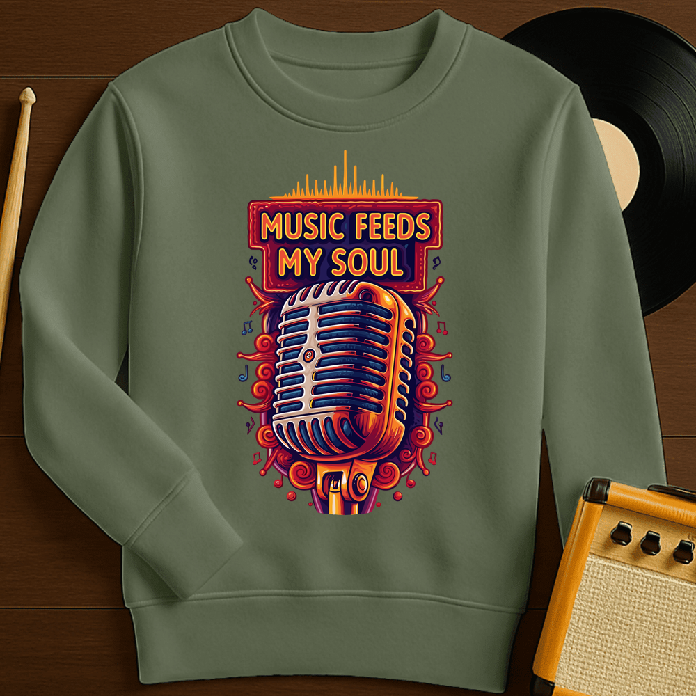 Feeds My Soul Crewneck - Military Green