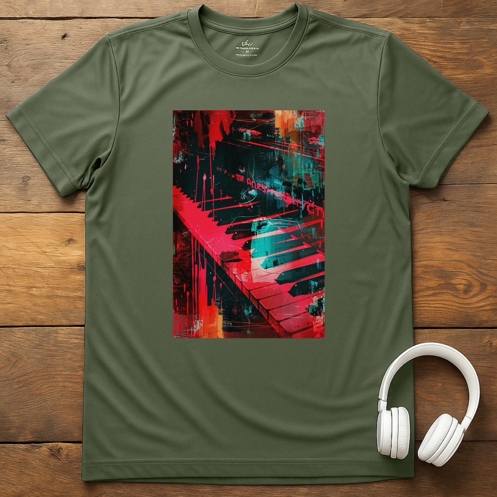Vibrant Keys T-Shirt - Military Green