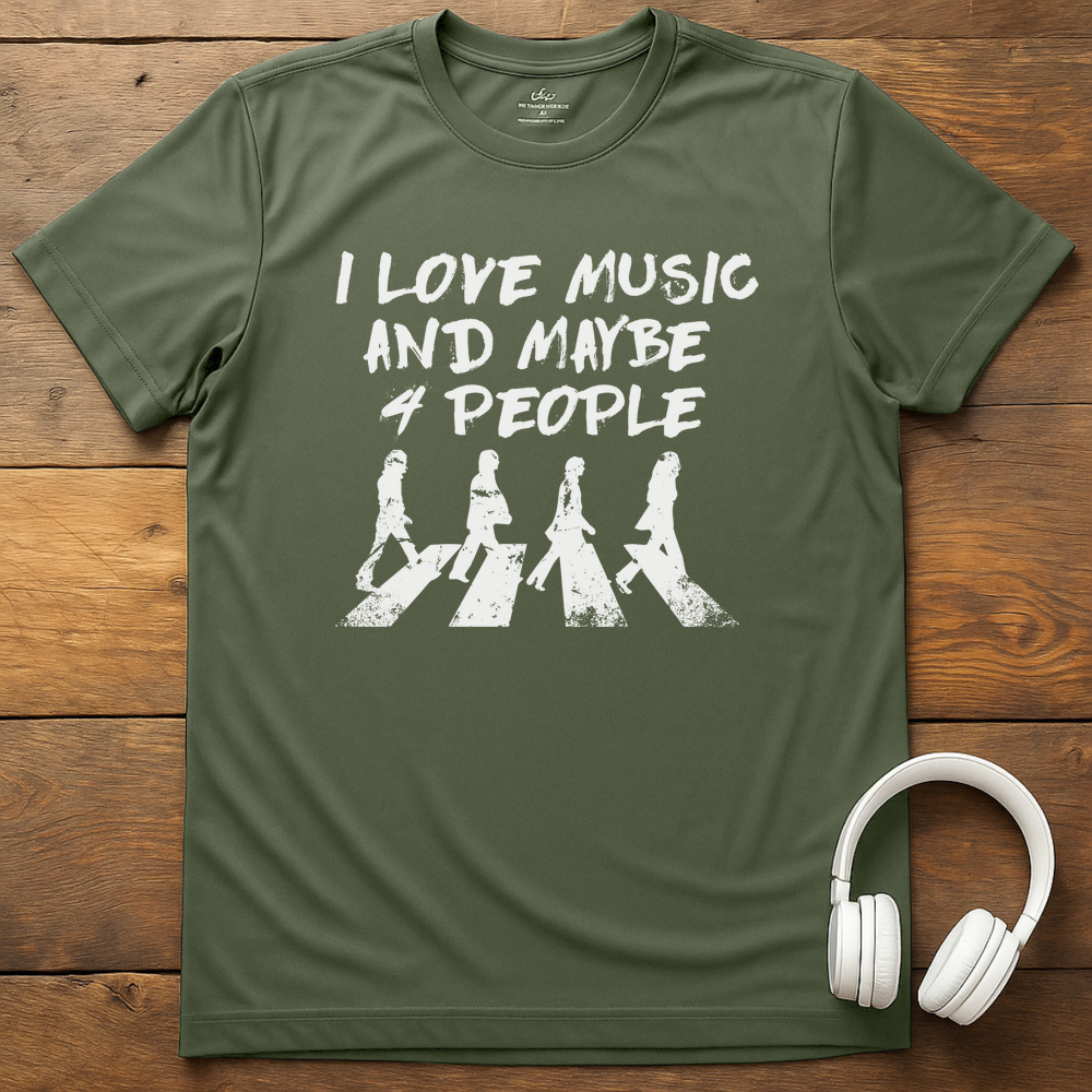 I Love The Beatles T-Shirt - Military Green