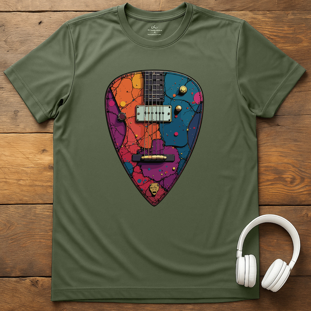 Plectrum Guitar T-Shirt - Military Green