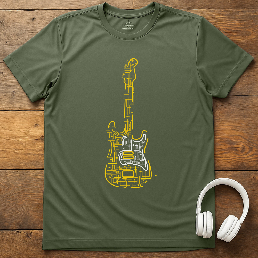 Connected Guitar T-Shirt - Military Green