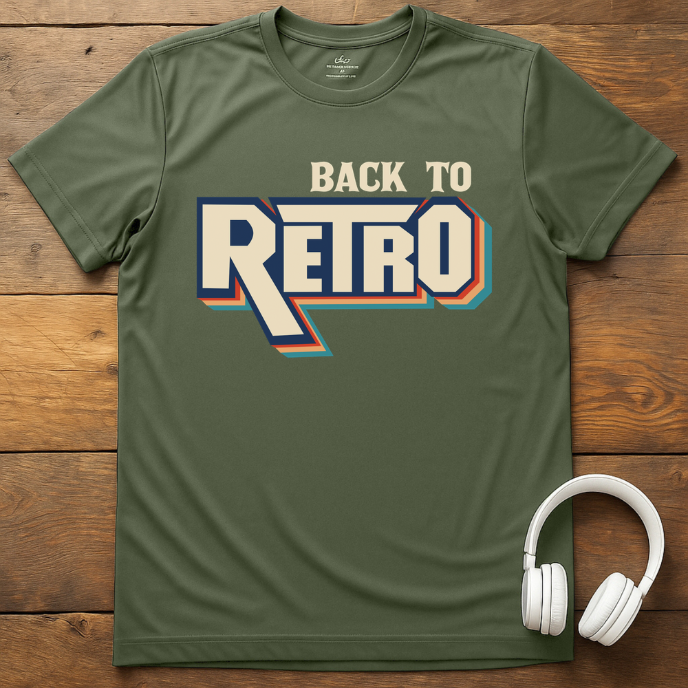 Back To Retro T-Shirt - Military Green
