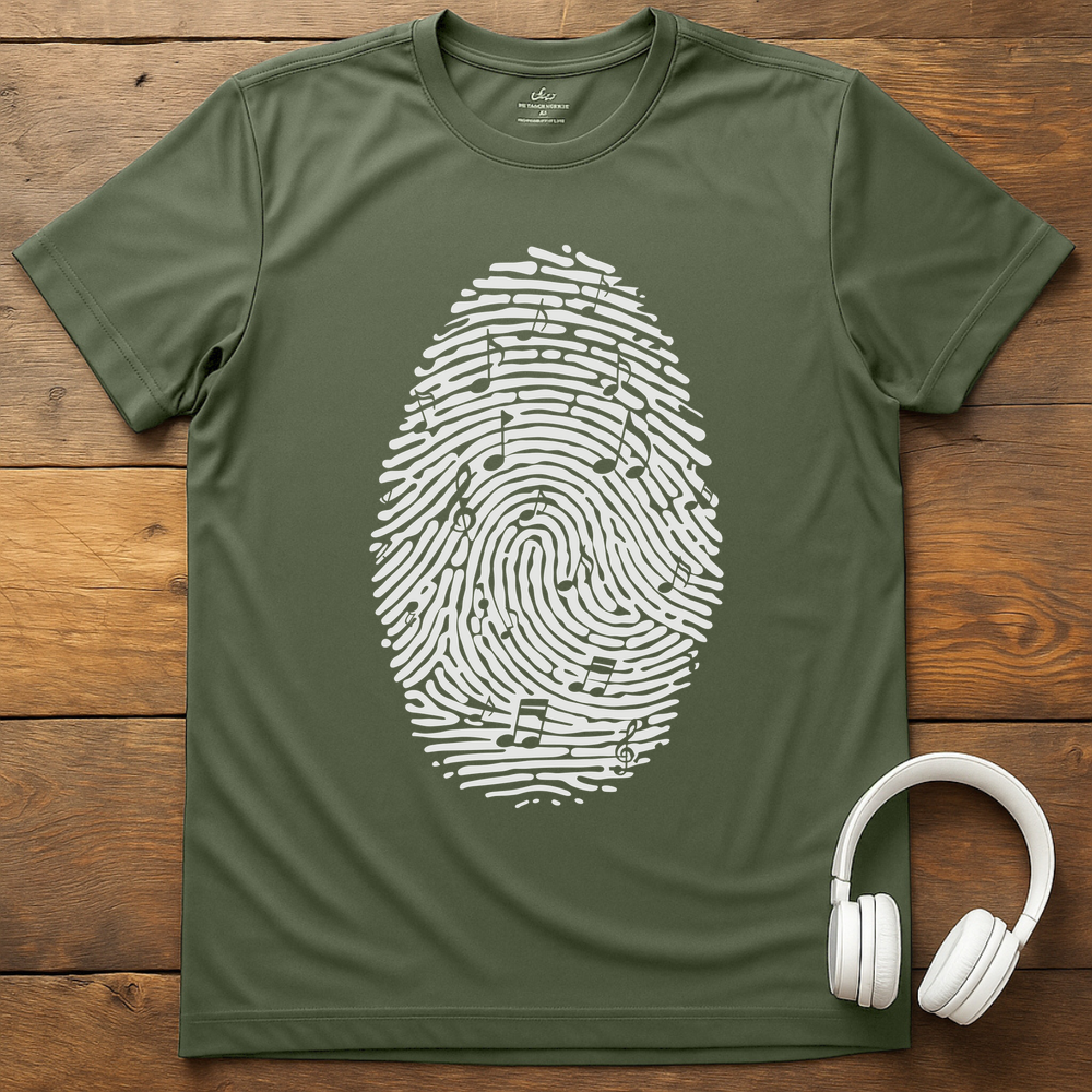 Fingerprint Notes T-Shirt - Military Green