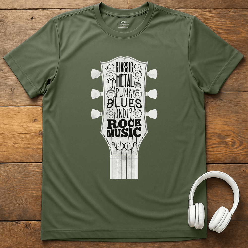 Guitar Style T-Shirt - Military Green