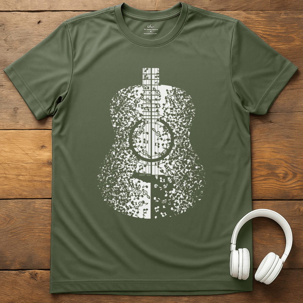 Guitar Notes T-Shirt - Military Green