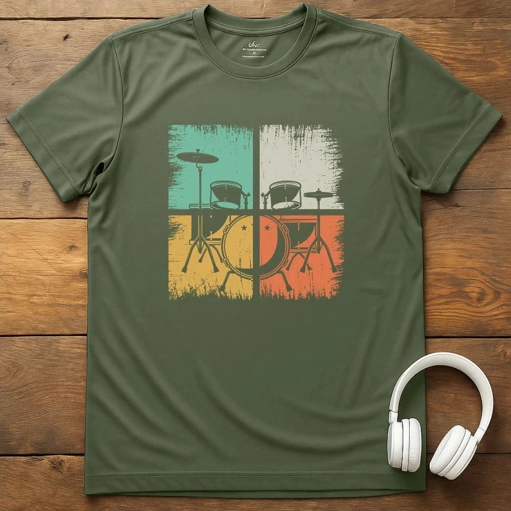 Drum Grunge T-Shirt - Military Green