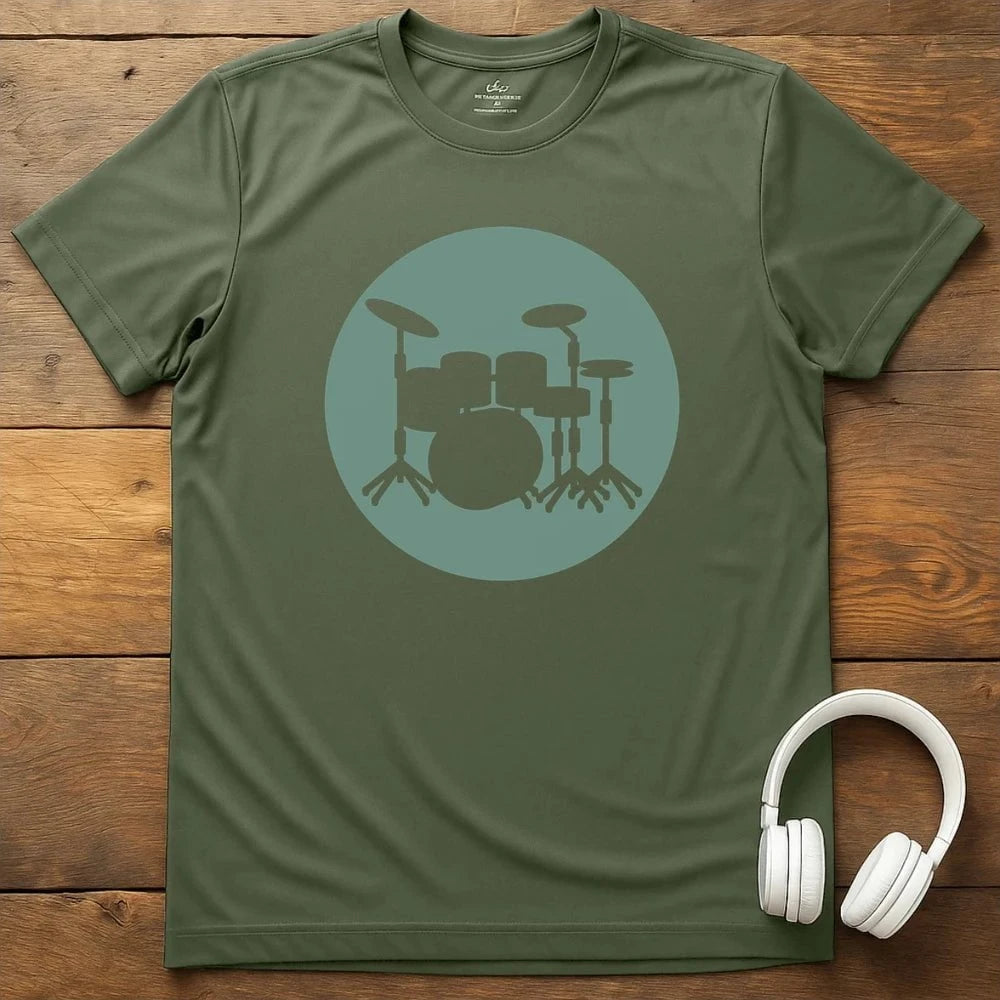 Drum Silhouette T-Shirt - Military Green