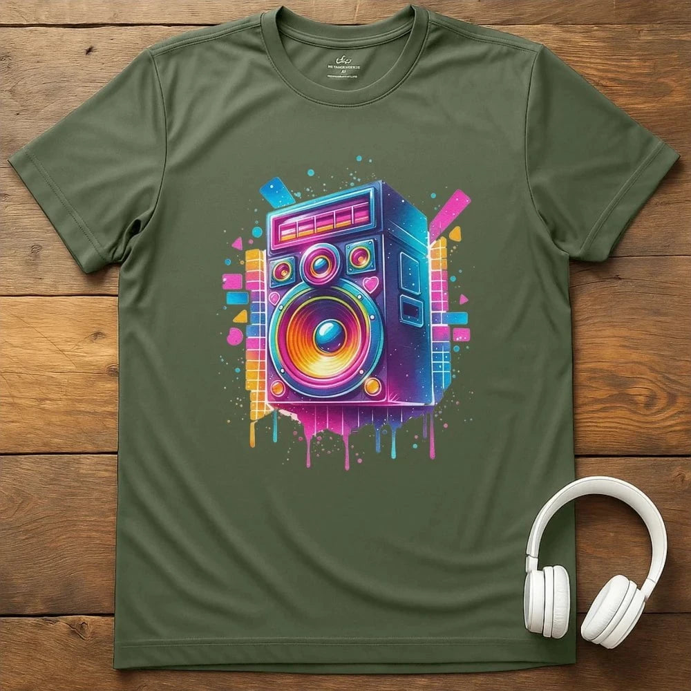 80s Speaker T-Shirt - Military Green