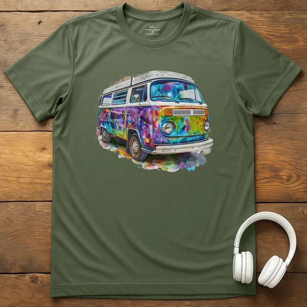 Music Bus T-Shirt - Military Green