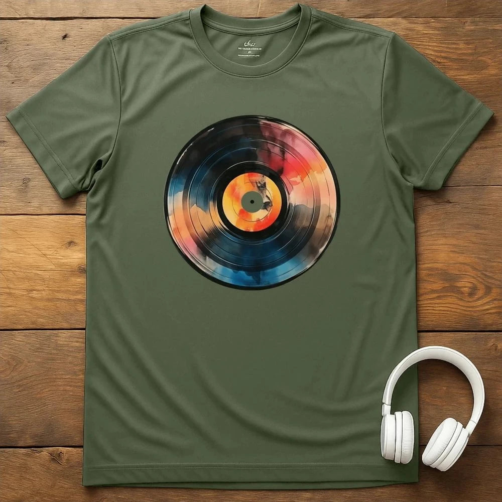 Pastel Record T-Shirt - Military Green