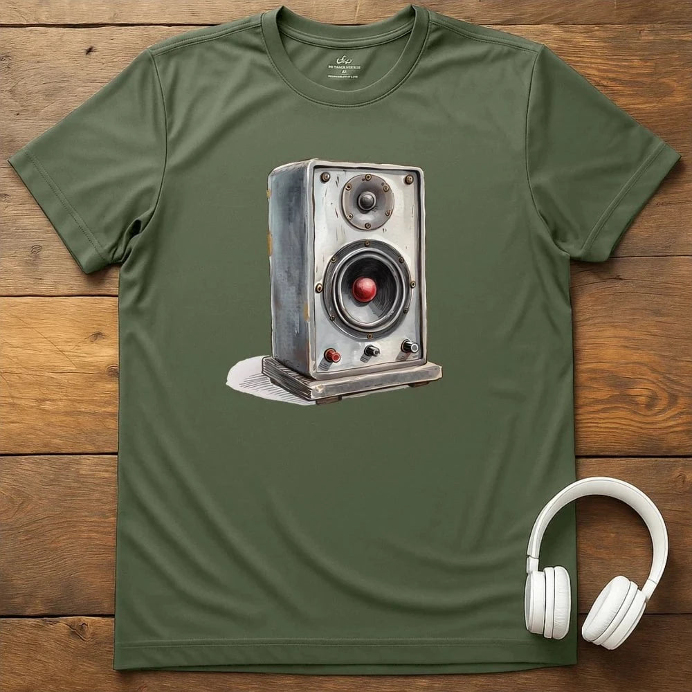Powered Speaker T-Shirt - Military Green