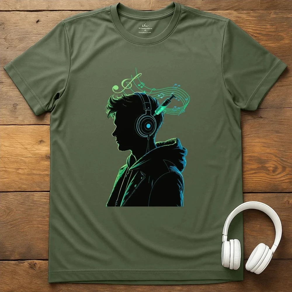 Music Is My Drug T-Shirt - Military Green