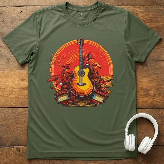 Guitar Groove T-Shirt - Military Green