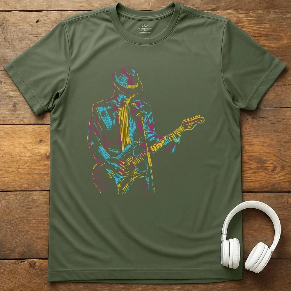 Blues Player T-Shirt - Military Green