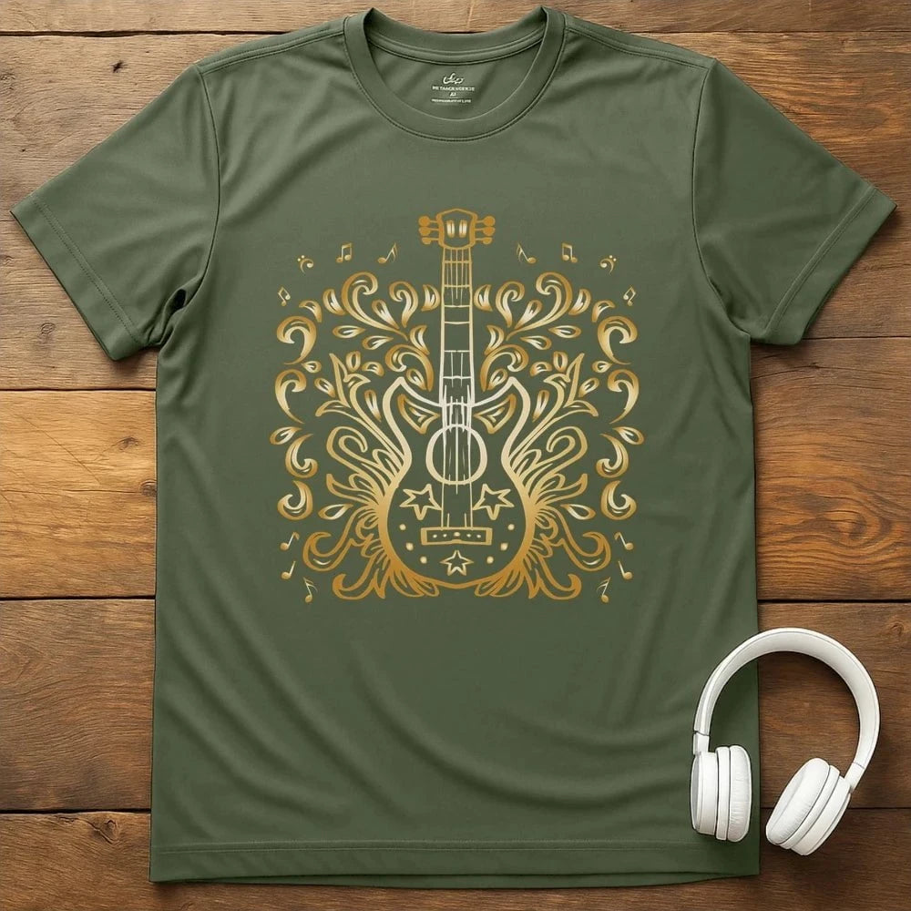 Golden Guitar T-Shirt - Military Green