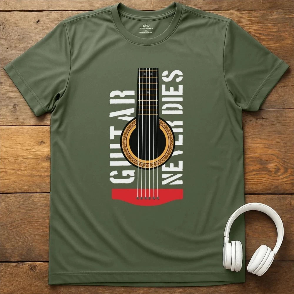 Guitar Never Dies T-Shirt - Military Green