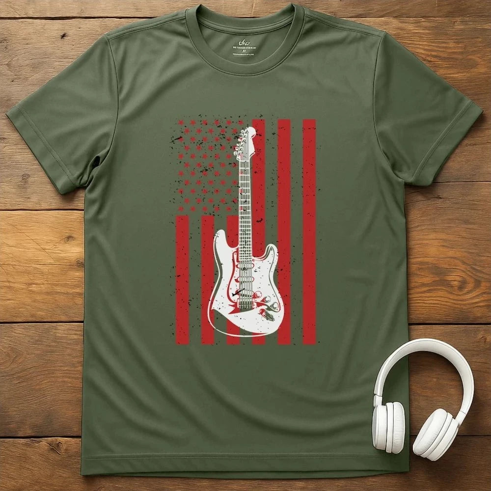 Flag Rocker T-Shirt - Military Green