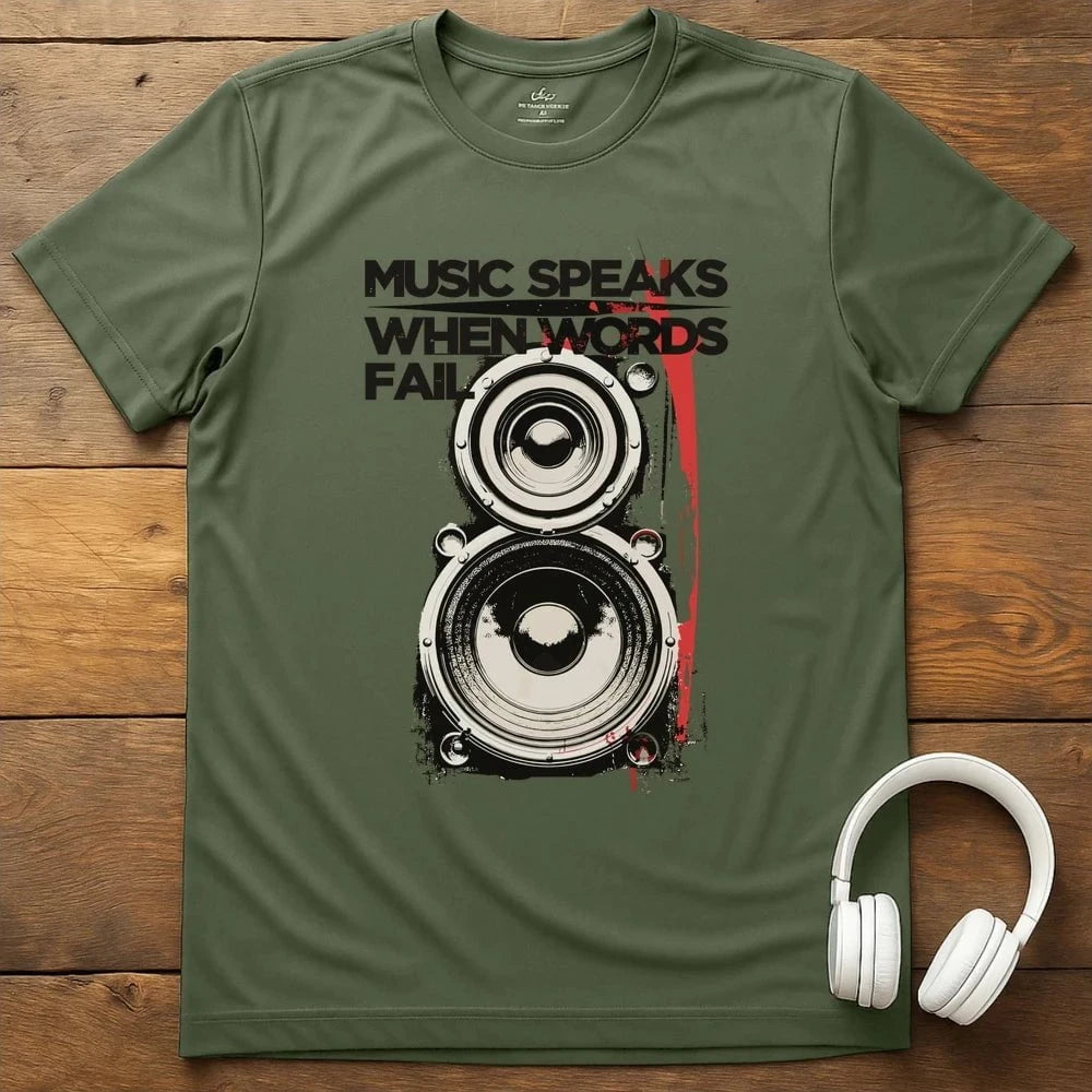 Music Speaks T-Shirt - Military Green