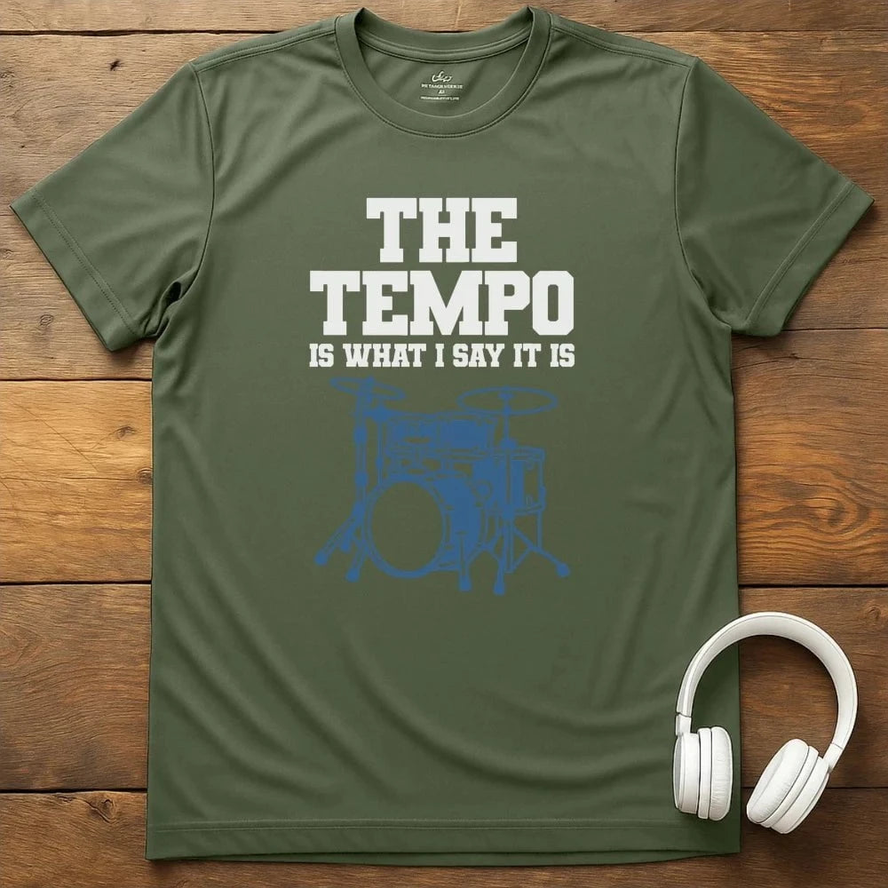 Drum Tempo T-Shirt - Military Green