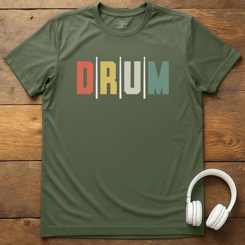 Drum Sticks T-Shirt - Military Green