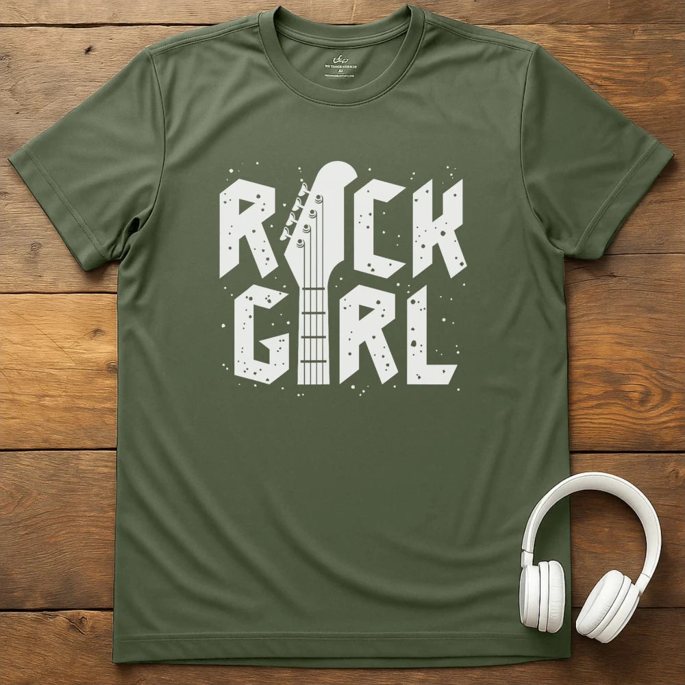 Rock Girl T-Shirt - Military Green