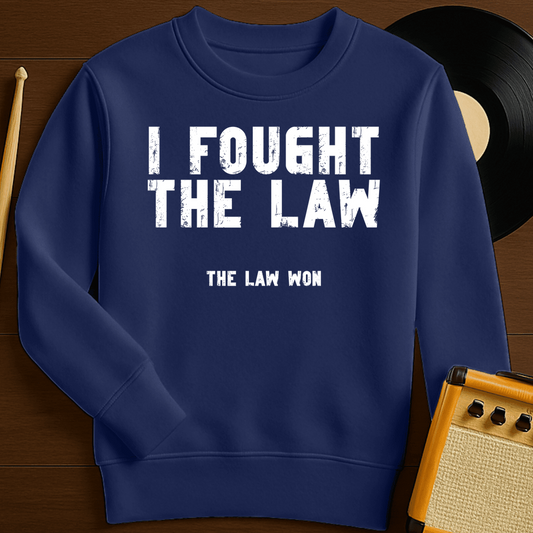 Fought The Law Crewneck - Navy