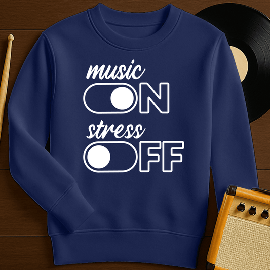 Music On Crewneck - Navy
