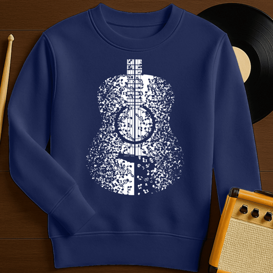 Guitar Notes Crewneck - Navy