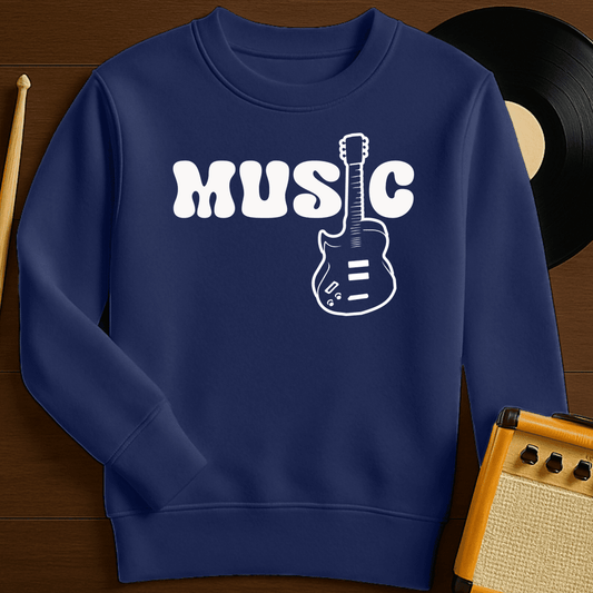 Guitar Music Crewneck - Navy