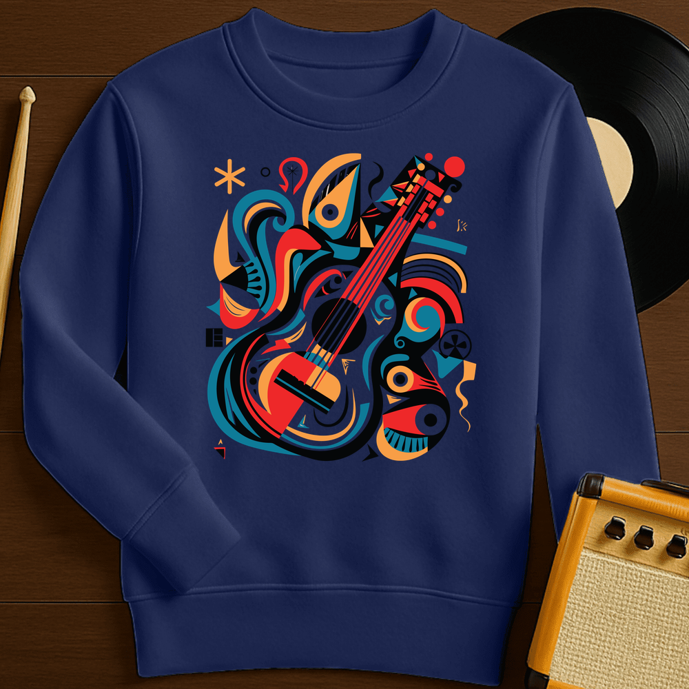 Abstract Guitar Crewneck - Navy