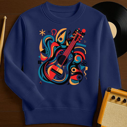 Abstract Guitar Crewneck - Navy