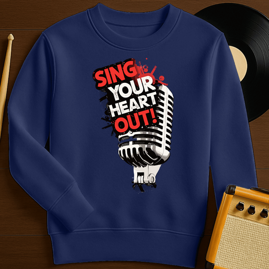Sing Your Heart Crewneck - Navy